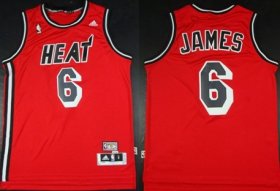 Wholesale Cheap Miami Heat #6 LeBron James ABA Hardwood Classics Swingman Red Jersey