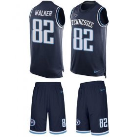 Wholesale Cheap Nike Titans #82 Delanie Walker Navy Blue Team Color Men\'s Stitched NFL Limited Tank Top Suit Jersey