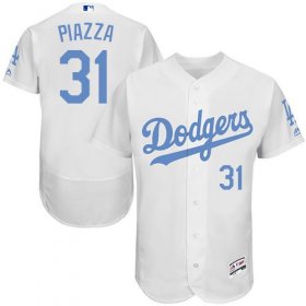 Wholesale Cheap Dodgers #31 Mike Piazza White Flexbase Authentic Collection Father\'s Day Stitched MLB Jersey