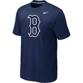Wholesale Cheap MLB Boston Red Sox Heathered Nike Blended T-Shirt Dark Blue