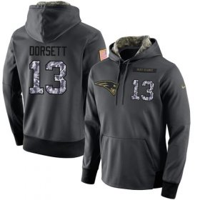 Wholesale Cheap NFL Men\'s Nike New England Patriots #13 Phillip Dorsett Stitched Black Anthracite Salute to Service Player Performance Hoodie