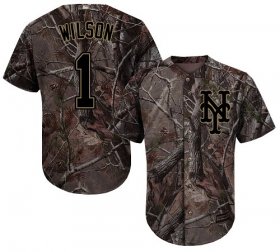 Wholesale Cheap Mets #1 Mookie Wilson Camo Realtree Collection Cool Base Stitched Youth MLB Jersey