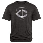 Wholesale Cheap Minnesota Twins Fanatics Apparel Platinum Collection Tri-Blend T-Shirt Black