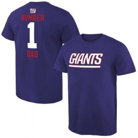 Wholesale Cheap Men\'s New York Giants Pro Line College Number 1 Dad T-Shirt Royal