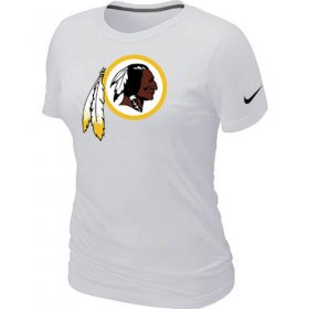 Wholesale Cheap Women\'s Nike Washington Redskins Logo NFL T-Shirt White