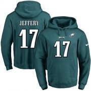Wholesale Cheap Nike Eagles #17 Alshon Jeffery Midnight Green Name & Number Pullover NFL Hoodie