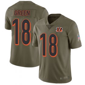 Wholesale Cheap Nike Bengals #18 A.J. Green Olive Men\'s Stitched NFL Limited 2017 Salute To Service Jersey