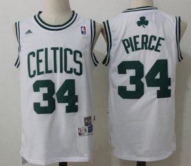 Wholesale Cheap Men\'s Boston Celtics #34 Paul Pierce White Hardwood Classics Soul Swingman Stitched NBA Throwback Jersey