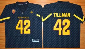 Wholesale Cheap Men\'s Arizona State Sun Devils #42 Pat Tillman Black Desert Ice 2015 College Football Jersey