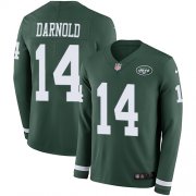 Wholesale Cheap Nike Jets #14 Sam Darnold Green Team Color Youth Stitched NFL Limited Therma Long Sleeve Jersey