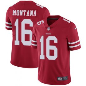 Wholesale Cheap Nike 49ers #16 Joe Montana Red Team Color Youth Stitched NFL Vapor Untouchable Limited Jersey