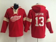 Wholesale Cheap Detroit Red Wings #13 Pavel Datsyuk Red Pullover NHL Hoodie