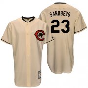 Wholesale Cheap Mitchell And Ness Cubs #23 Ryne Sandberg Cream Throwback Stitched MLB Jersey