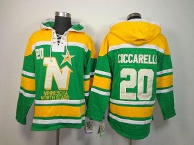 Wholesale Cheap Stars #20 Dino Ciccarelli Green Sawyer Hooded Sweatshirt Stitched NHL Jersey