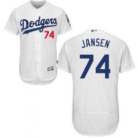 Wholesale Cheap Dodgers #74 Kenley Jansen White Flexbase Authentic Collection Stitched MLB Jersey