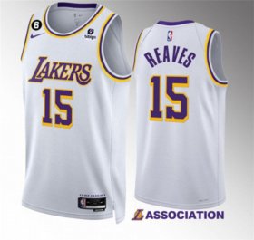 Wholesale Cheap Men\'s Los Angeles Lakers #15 Austin Reaves White Association Edition With NO.6 Patch Stitched Basketball Jersey