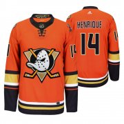 Wholesale Cheap Anaheim Ducks #14 Adam Henrique Men's 2019-20 Third Orange Alternate Stitched NHL Jersey