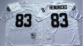 Wholesale Cheap Mitchell And Ness Raiders #83 Ted Hendricks White Throwback Stitched NFL Jersey