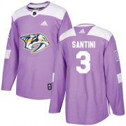 Wholesale Cheap Adidas Predators #3 Steven Santini Purple Authentic Fights Cancer Stitched NHL Jersey