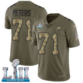 Wholesale Cheap Nike Eagles #71 Jason Peters Olive/Camo Super Bowl LII Men\'s Stitched NFL Limited 2017 Salute To Service Jersey