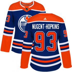 Wholesale Cheap Adidas Oilers #93 Ryan Nugent-Hopkins Royal Alternate Authentic Women\'s Stitched NHL Jersey