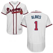 Wholesale Cheap Braves #1 Ozzie Albies White Flexbase Authentic Collection Stitched MLB Jersey