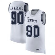 Wholesale Cheap Nike Cowboys #90 Demarcus Lawrence White Men's Stitched NFL Limited Rush Tank Top Jersey