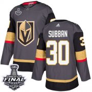 Wholesale Cheap Adidas Golden Knights #30 Malcolm Subban Grey Home Authentic 2018 Stanley Cup Final Stitched NHL Jersey