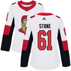 Wholesale Cheap Adidas Senators #61 Mark Stone White Road Authentic Women\'s Stitched NHL Jersey