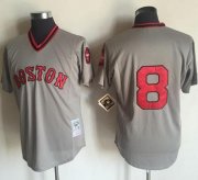 Wholesale Cheap Mitchell and Ness 1975 Red Sox #8 Carl Yastrzemski Grey Stitched Throwback MLB Jersey