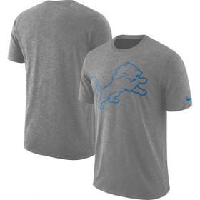 Wholesale Cheap Men\'s Detroit Lions Nike Heathered Gray Sideline Cotton Slub Performance T-Shirt