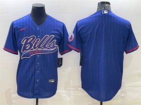 Wholesale Cheap Men\'s Buffalo Bills Team Big Logo Cool Base Stitched Baseball Jersey