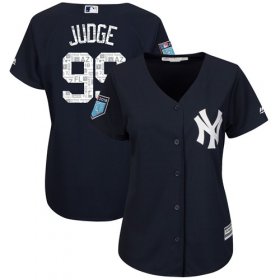 Wholesale Cheap Yankees #99 Aaron Judge Navy Blue 2018 Spring Training Cool Base Women\'s Stitched MLB Jersey