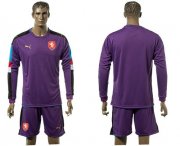 Wholesale Cheap Czech Blank Purple Goalkeeper Long Sleeves Soccer Country Jersey
