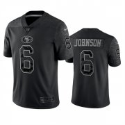 Wholesale Cheap Men's San Francisco 49ers #6 Marcus Johnson Black Reflective Limited Stitched Football Jersey