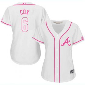 Wholesale Cheap Braves #6 Bobby Cox White/Pink Fashion Women\'s Stitched MLB Jersey
