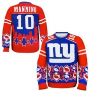 Wholesale Cheap Nike Giants #10 Eli Manning Royal Blue/Red Men's Ugly Sweater