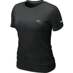 Wholesale Cheap Women\'s Nike New York Jets Chest Embroidered Logo T-Shirt Black