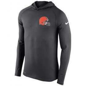 Wholesale Cheap Men\'s Cleveland Browns Nike Gray Stadium Touch Performance Long Sleeve T-Shirt