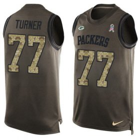 Wholesale Cheap Nike Packers #77 Billy Turner Green Men\'s Stitched NFL Limited Salute To Service Tank Top Jersey