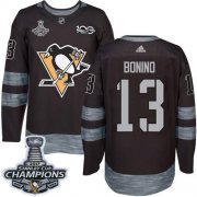 Wholesale Cheap Adidas Penguins #13 Nick Bonino Black 1917-2017 100th Anniversary Stanley Cup Finals Champions Stitched NHL Jersey
