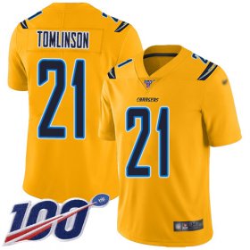 Wholesale Cheap Nike Chargers #21 LaDainian Tomlinson Gold Men\'s Stitched NFL Limited Inverted Legend 100th Season Jersey