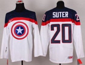 Wholesale Cheap Olympic Team USA #20 Ryan Suter White Captain America Fashion Stitched NHL Jersey