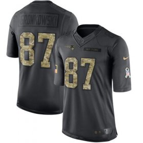 Wholesale Cheap Nike Patriots #87 Rob Gronkowski Black Men\'s Stitched NFL Limited 2016 Salute To Service Jersey