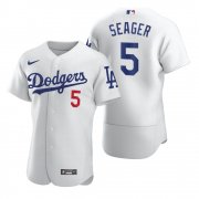 Wholesale Cheap Men's Los Angeles Dodgers #5 Corey Seager Nike White 2020 MLB Flex Base Jersey