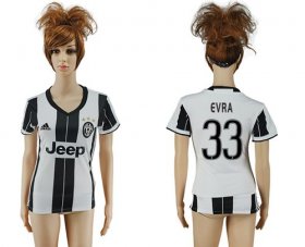 Wholesale Cheap Women\'s Juventus #33 Evra Home Soccer Club Jersey
