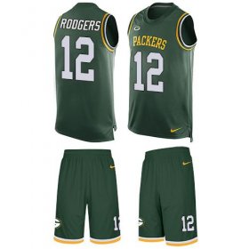 Wholesale Cheap Nike Packers #12 Aaron Rodgers Green Team Color Men\'s Stitched NFL Limited Tank Top Suit Jersey