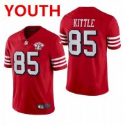 Wholesale Cheap Youth San Francisco 49ers #85 george kittle 75th anniversary red throwback jersey
