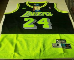 Wholesale Cheap Men\'s Los Angeles Lakers #24 Kobe Bryant Green Black Split Hardwood Classics Jersey
