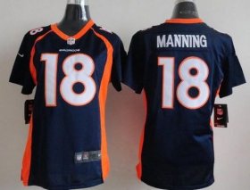 Wholesale Cheap Nike Broncos #18 Peyton Manning Blue Alternate Women\'s Stitched NFL New Elite Jersey